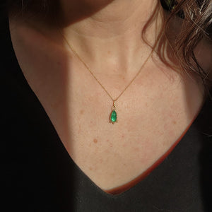 Emerald Teardrop Charm