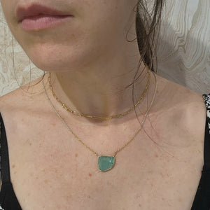 Emerald two tone necklace