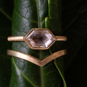 Clear Hexagon Diamond Ring