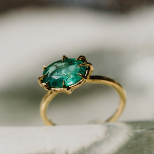 Caged Emerald Ring