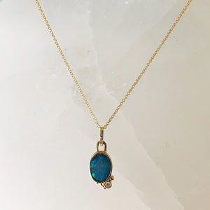Opal & Diamond Bramble Necklace