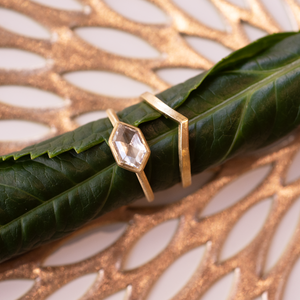 Clear Hexagon Diamond Ring