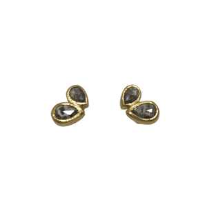 Double teardrop diamond Studs