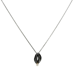 Silver Yucca Necklace with Diamond